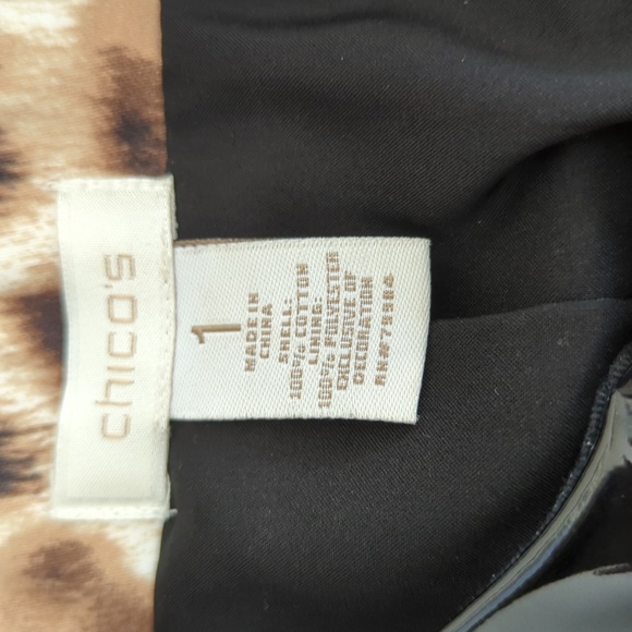 Chico's Animal Print and Patent Leather Jacket Size 1 - Picture 10 of 11